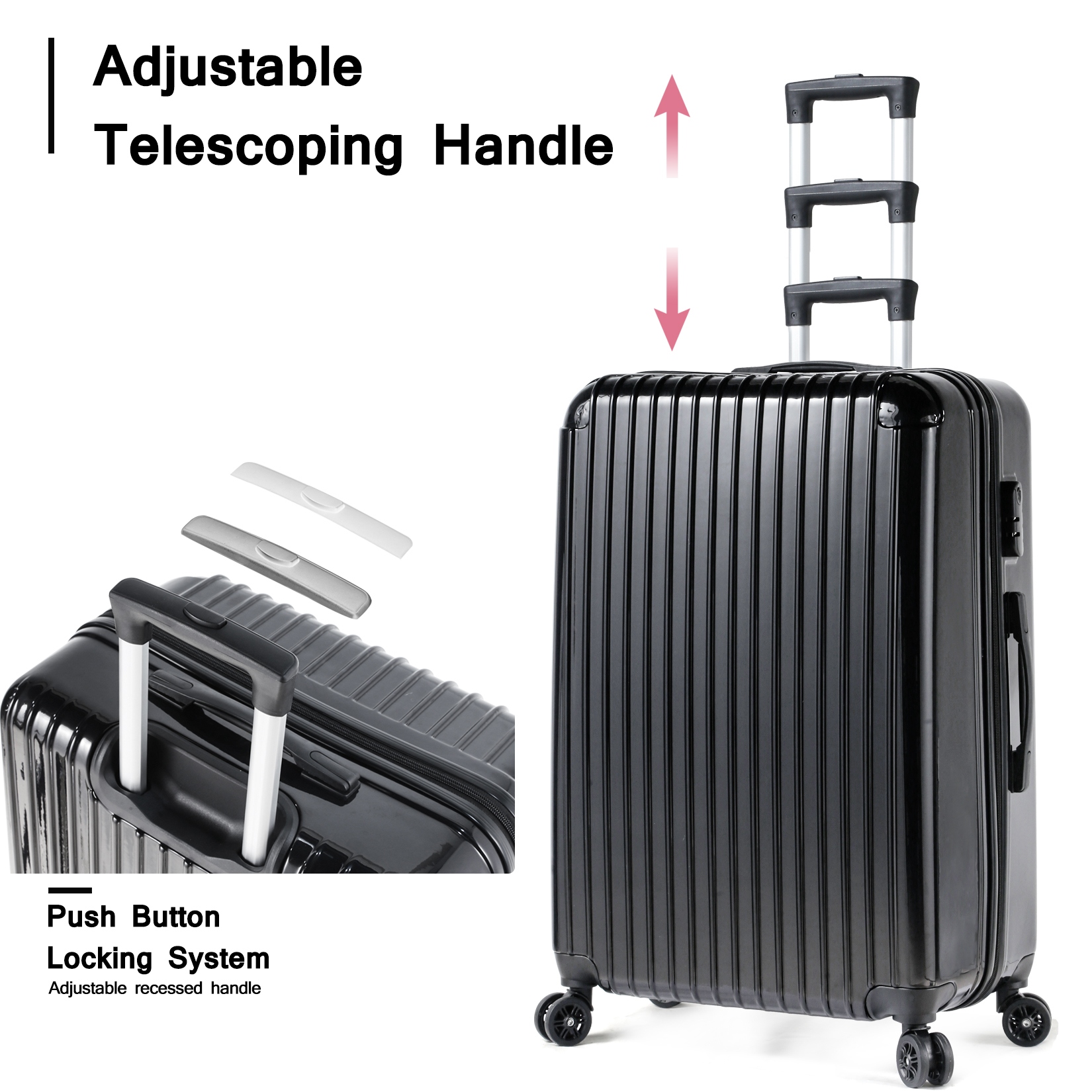 Hard Case Luggage Sets Clearance Expandable 3 Piece Set ABS PC